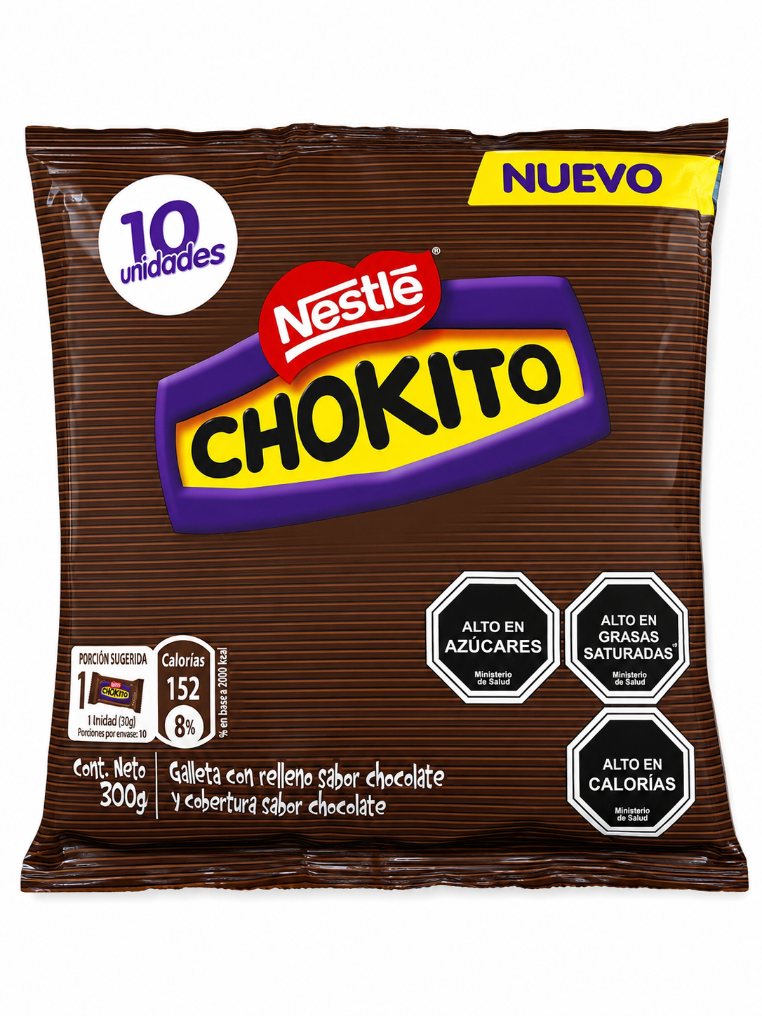 Nuevo Chokito Pack 10 Unidades (300g) | Galleta rellena sabor chocolate |