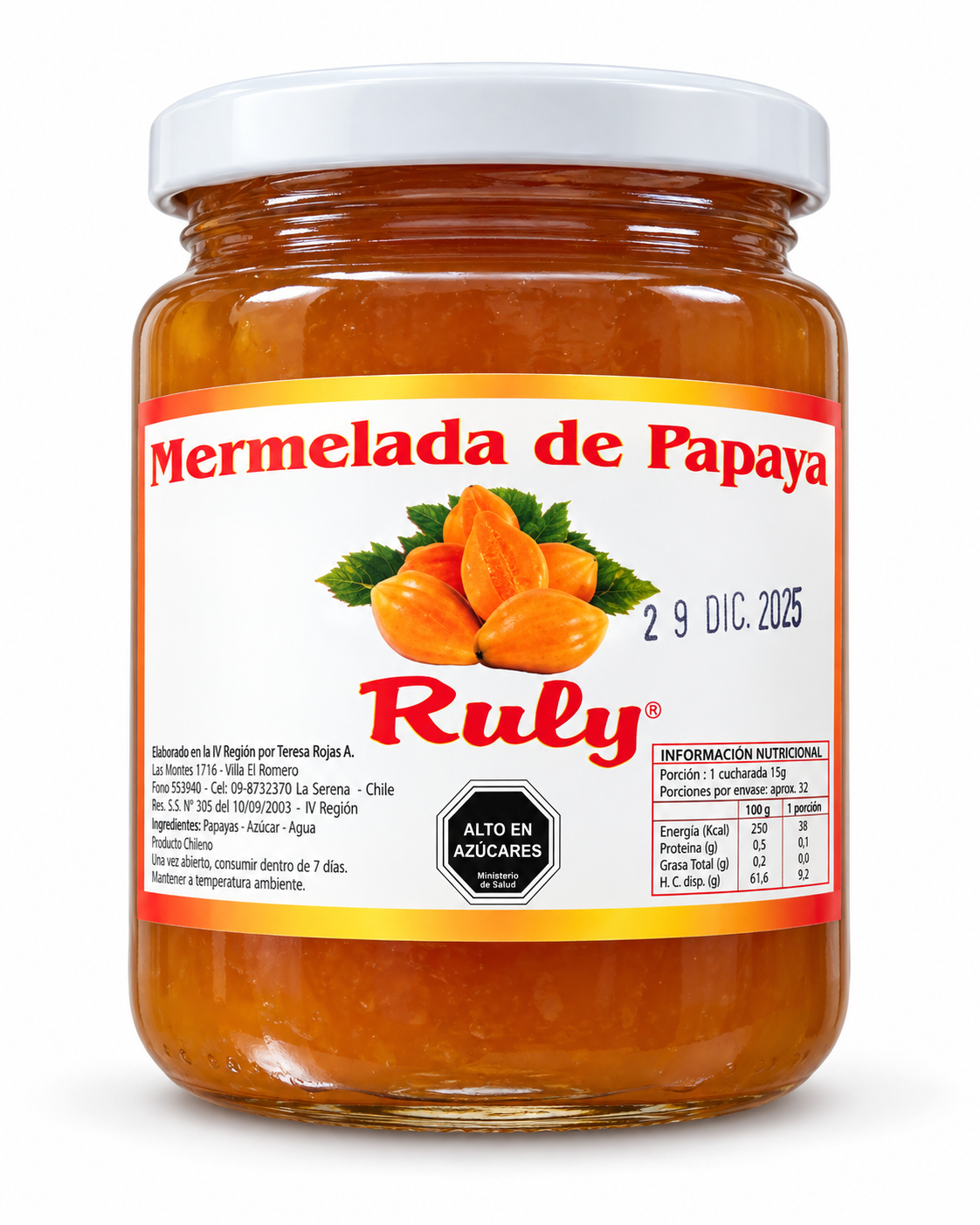 Mermelada de Papaya Ruly 500g – Tradicional La Serena