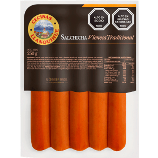 Salchicha Llanquihue 5 unidades 250gr