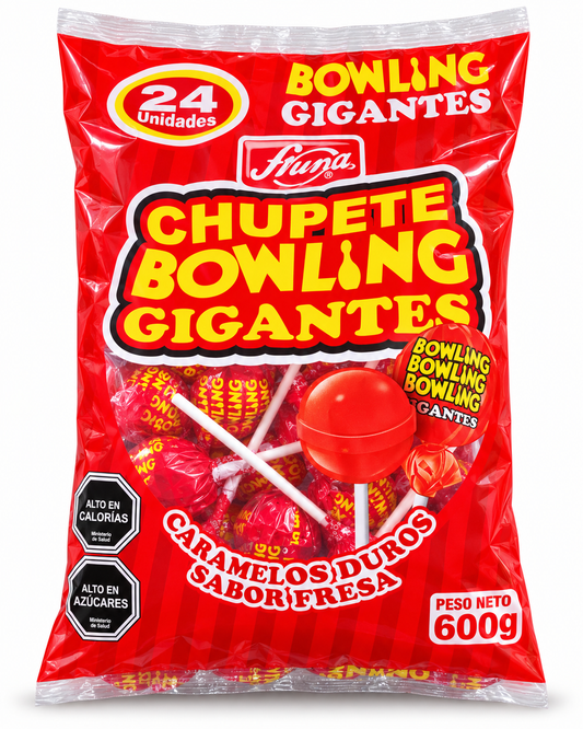 Caramelo bowling gigante sabor fresa - Fruna