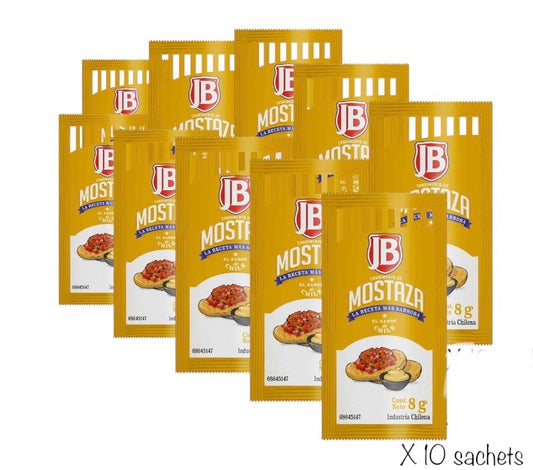 Mostaza JB sachet individuales 8gr X 10 unidades 8gr c/u