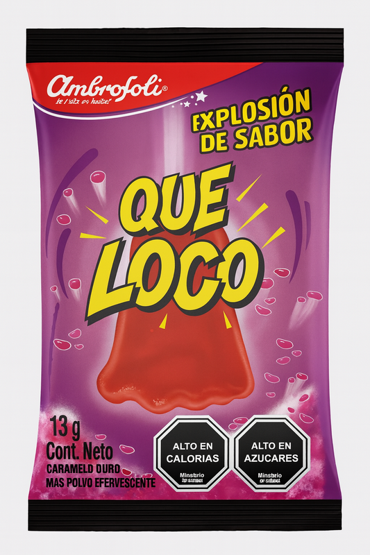 Que loco Ambrosoli - caramelo de cereza con polvo efervescente