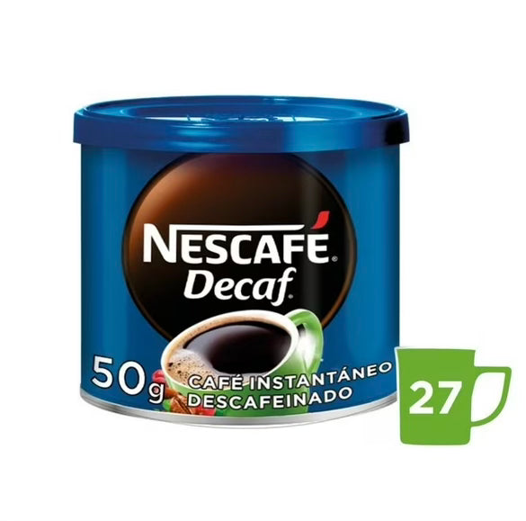 Nescafé Decaf Café Instantáneo Descafeinado 50g – Sabor Intenso sin Cafeína | Café Soluble Premium