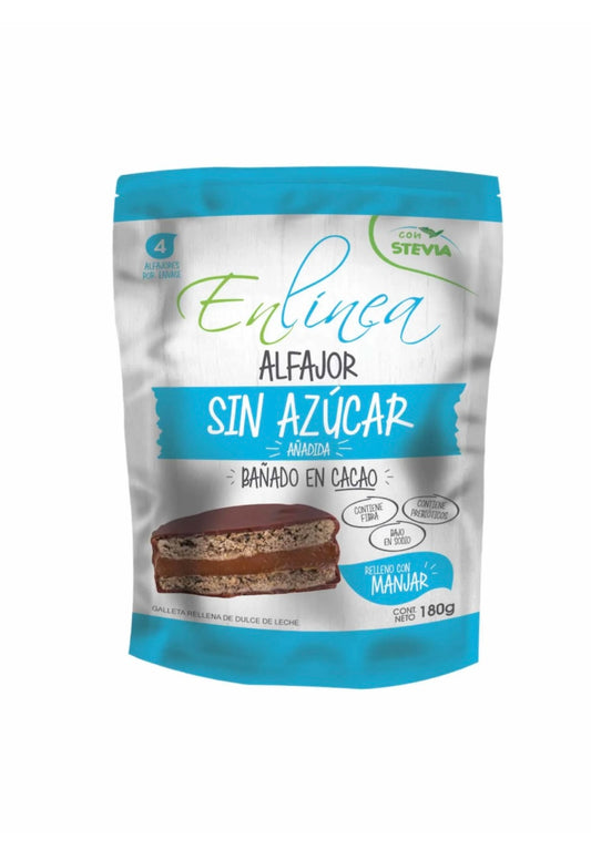 Alfajor en línea, sin azúcar añadida 180gr