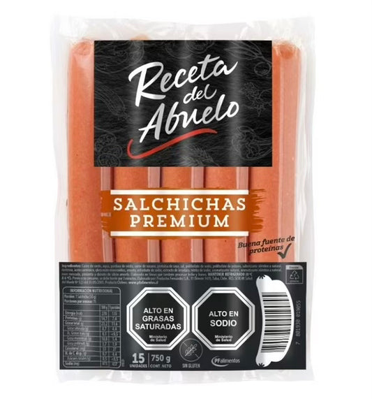 Salchichas premium 750g Receta del abuelo - Chilena Cossas