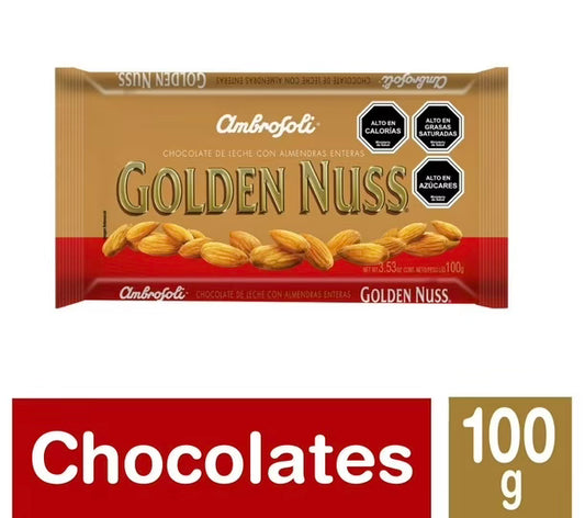 Golden Nuss Ambrosoli 100 g – Chocolate de leche con almendras enteras