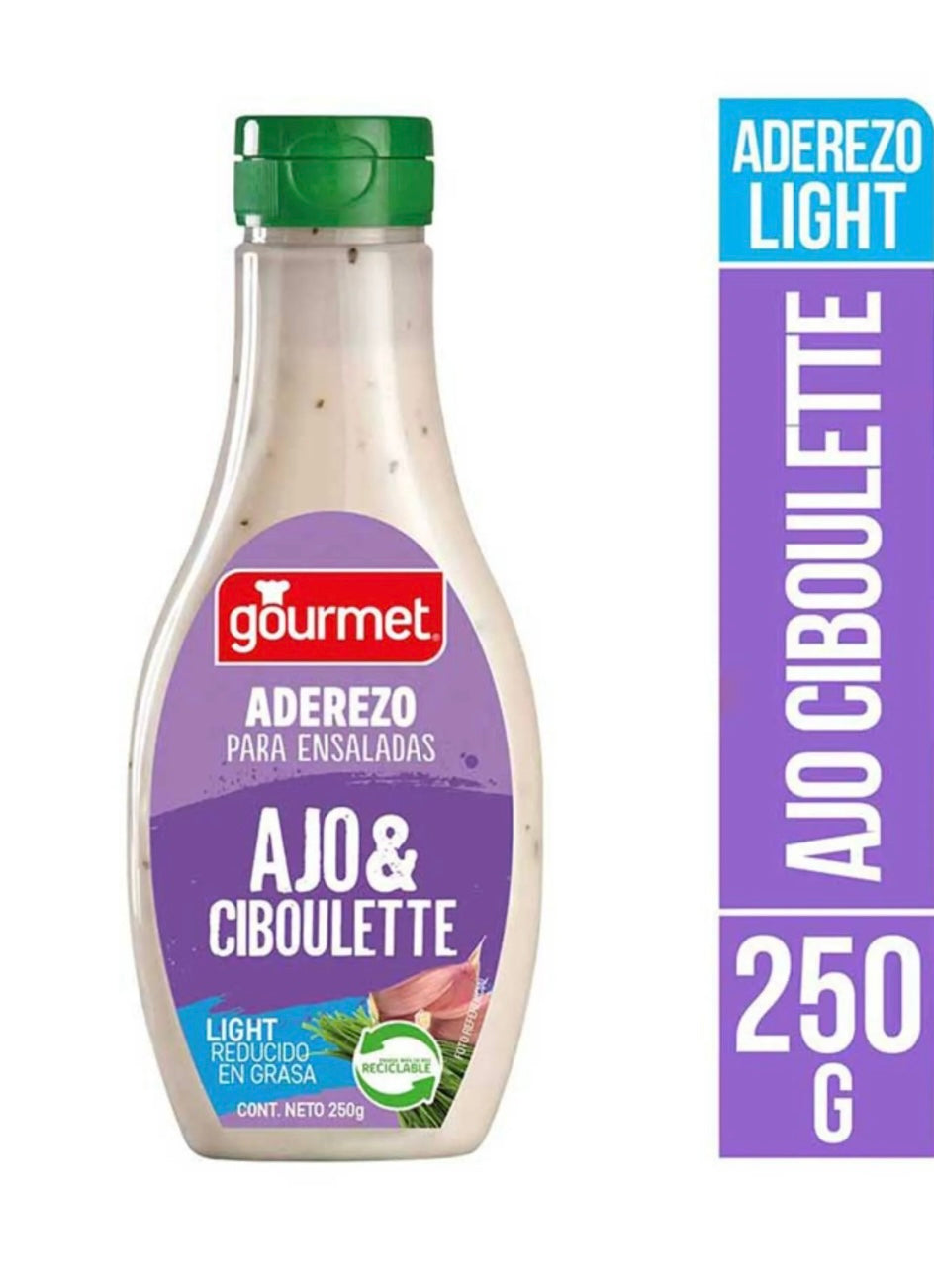 Aderezo ajo Ciboulette light 250gr, Gourmet