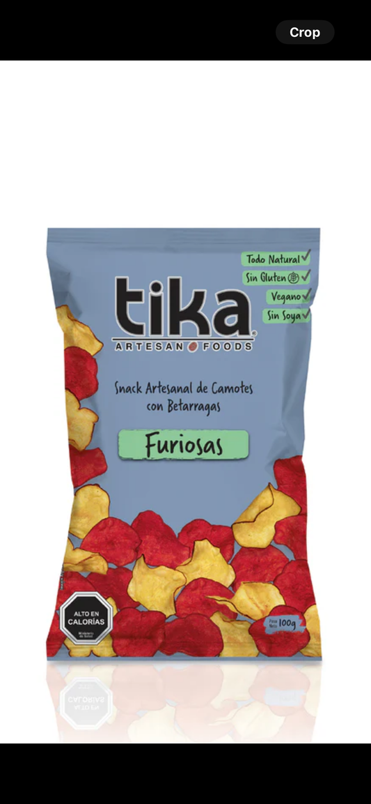 Tika, snack artesanal de camotes con betarraga, Furiosas 100g