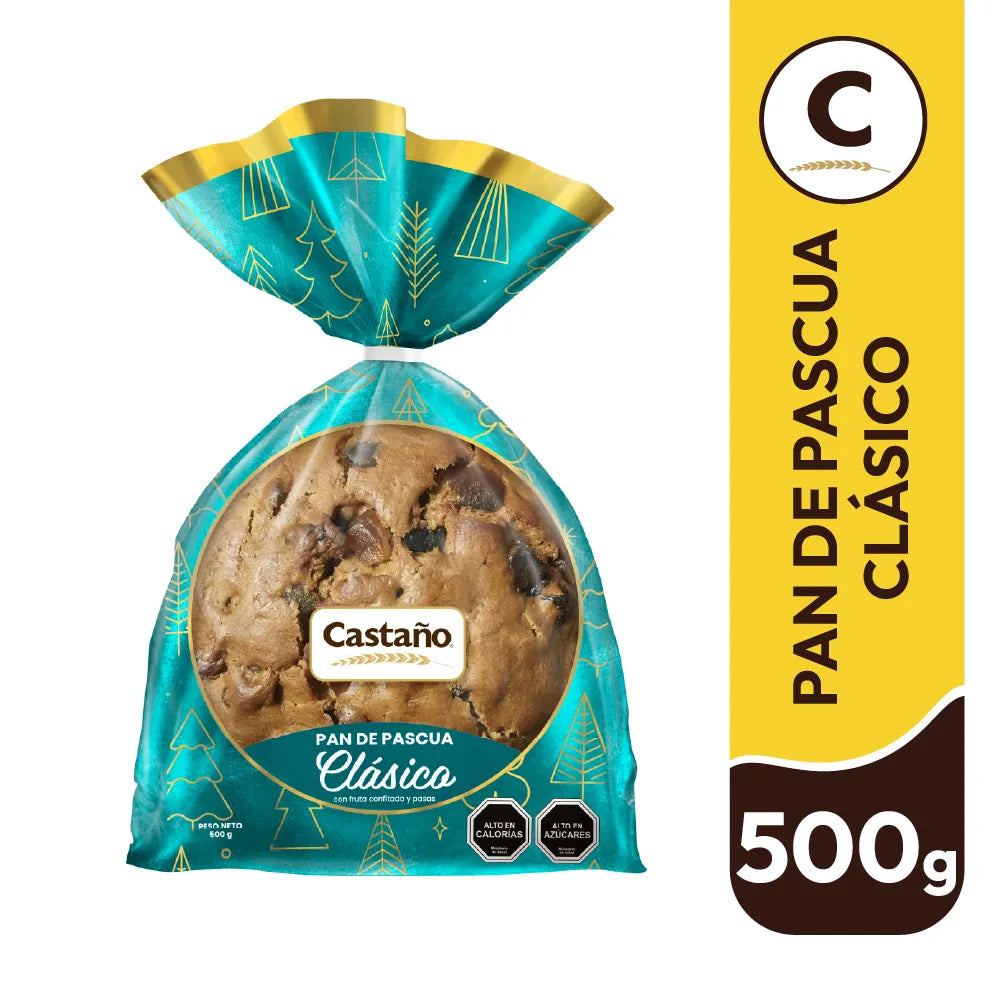 Pan de pascua clásico castaño 500g- con fruta confitada y pasas