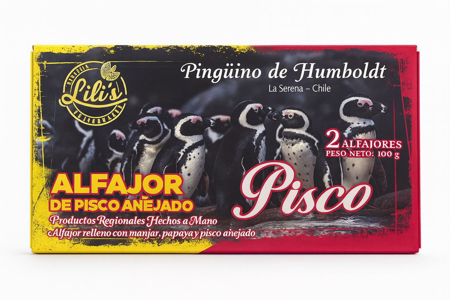 Alfajores pack 2 unidades Lili’s 100g - diseños de lugares de Chile - Chilena Cossas