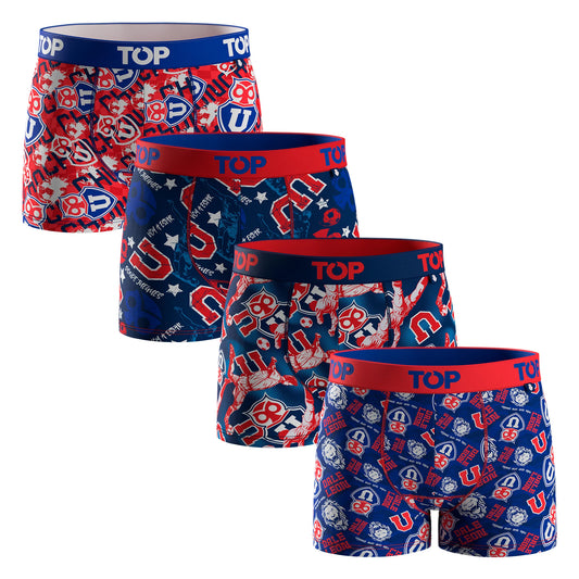 Bóxer Niño Algodón Universidad de Chile Pack 4 - talla 8