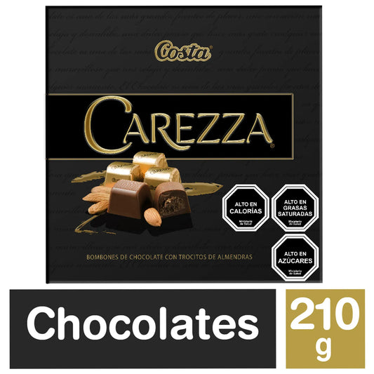 Bombones de chocolate Carezza 210g - con trocitos de almendra