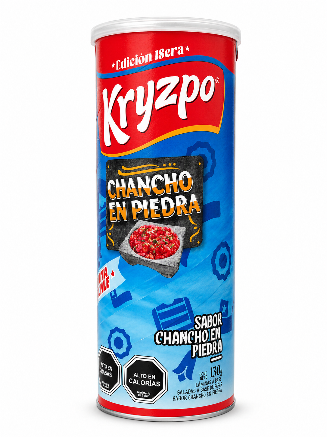 Papas Kryzpo Sabor Chancho en Piedra 130 g – Edición Dieciochera Chilena