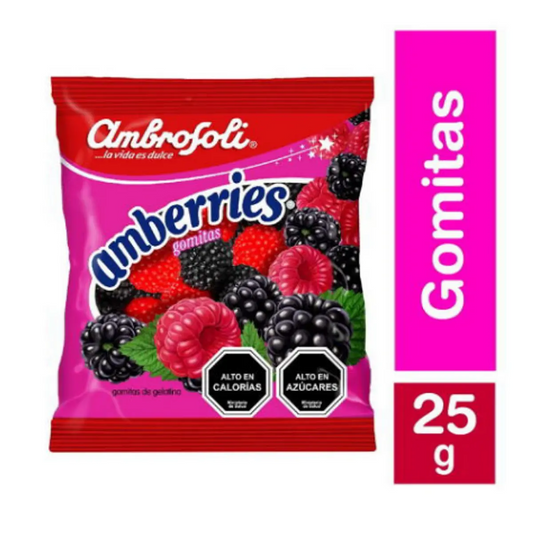 Amberries gomitas sabor frambuesa y mora