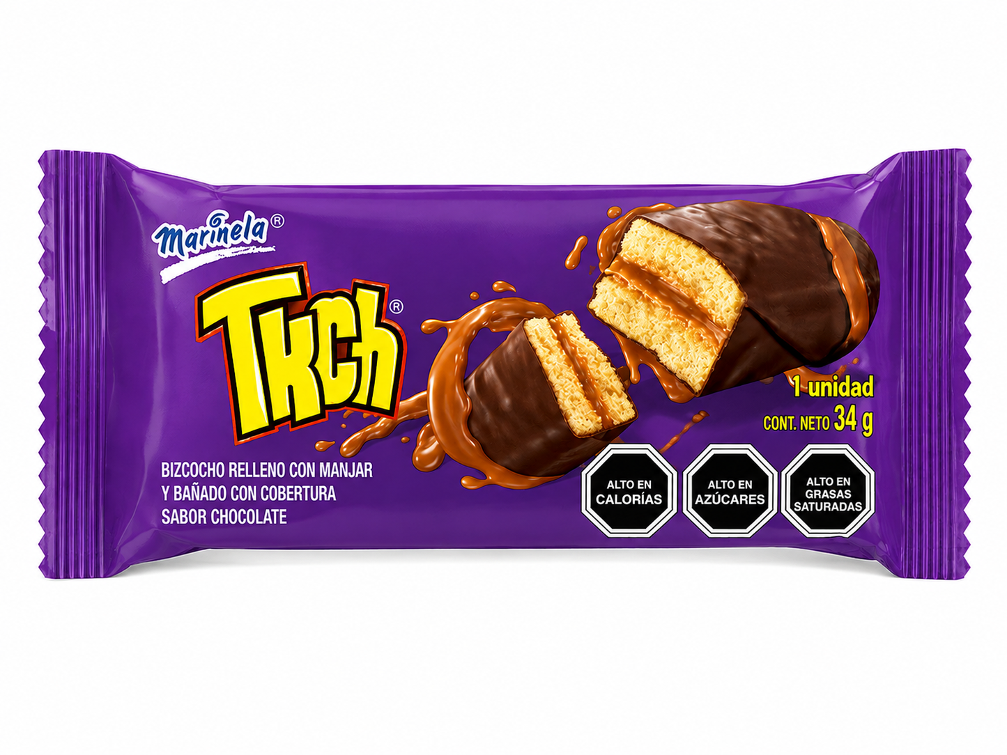 Marinela TKCh! Bizcocho Relleno con Manjar y Cobertura Sabor Chocolate – 34 g