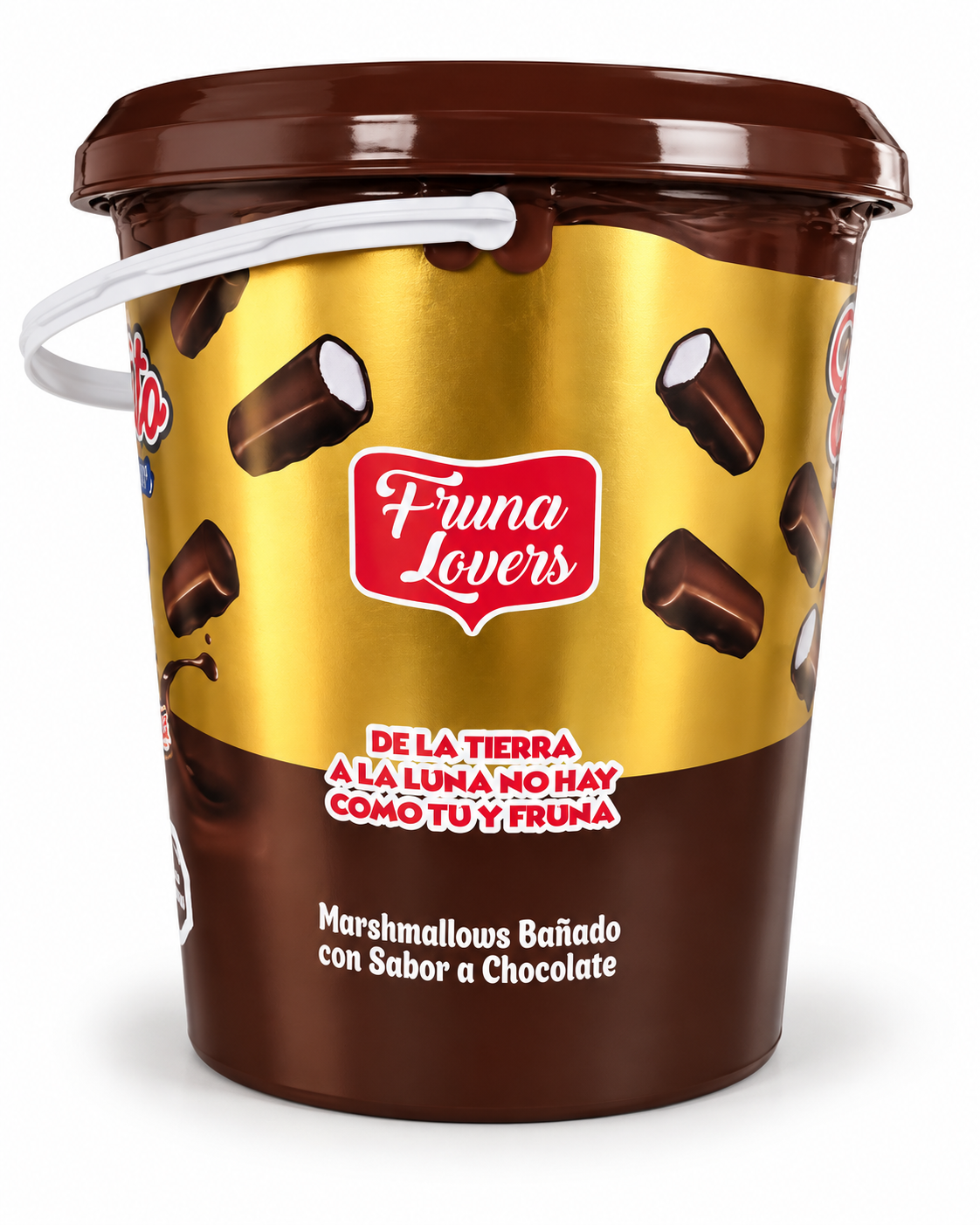 Cubanito Marshmallows Bañados con Sabor a Chocolate - Fruna – Balde de 1.2kg