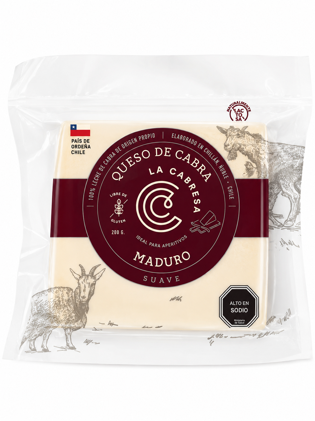 Queso de Cabra Maduro La Cabresa 200 g – Elaborado en Chile