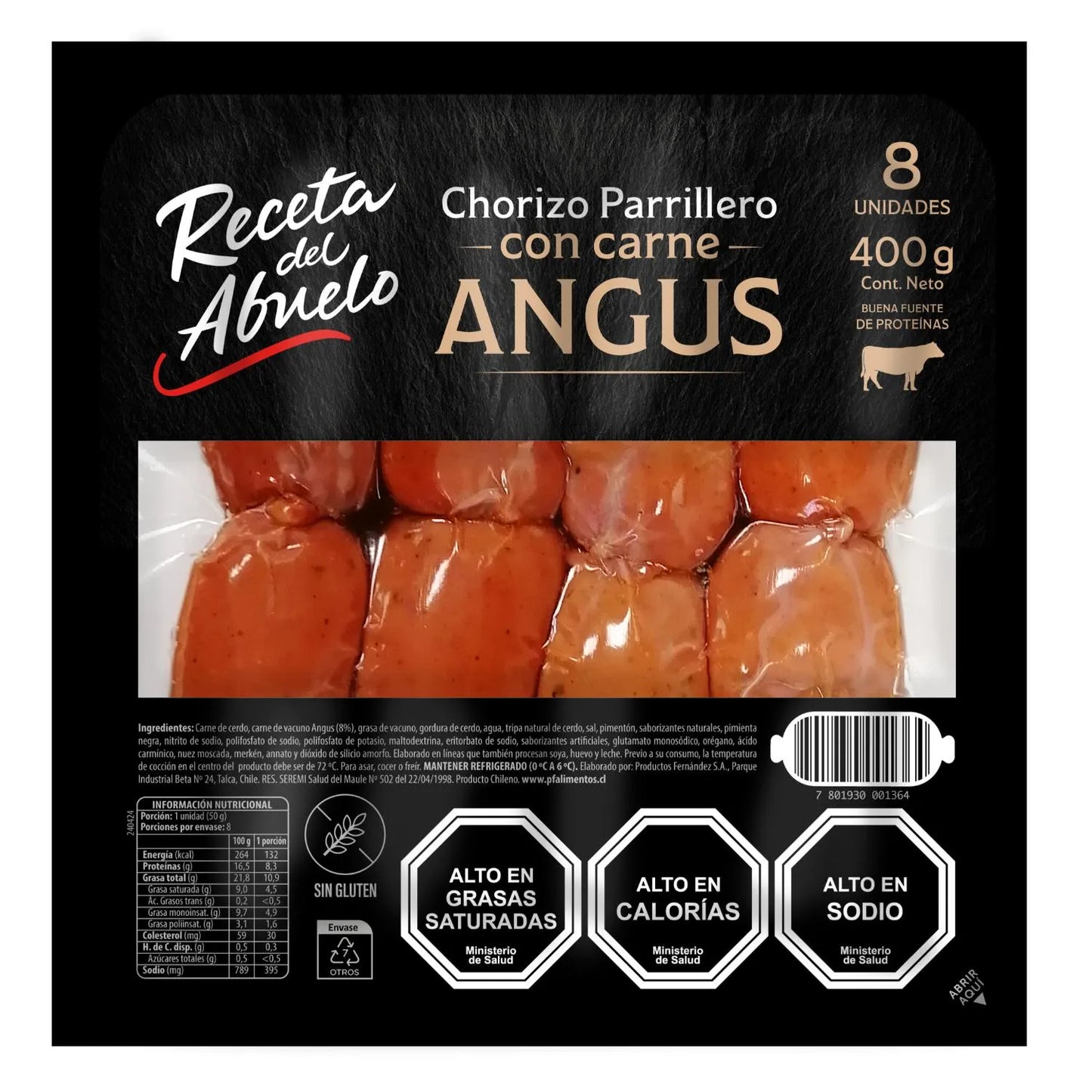 Chorizo parrillero con carne de Angus 400g - Receta del abuelo