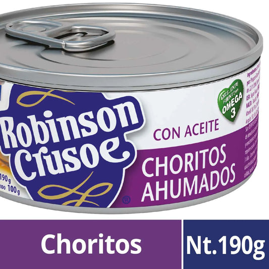 Choritos ahumados Robinson Crusoe