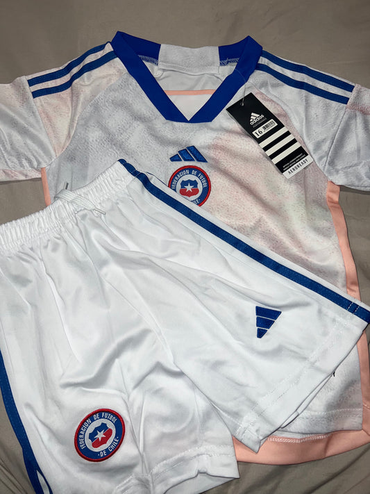Conjunto visitante selección chilena para niñas/ camiseta+ short