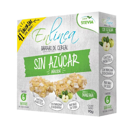 Barras de cereal sin azúcar, sabor manzana 6 barras En línea
