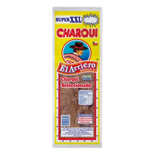 Bolsa de charqui El Arriero, carne deshidratada chilena.