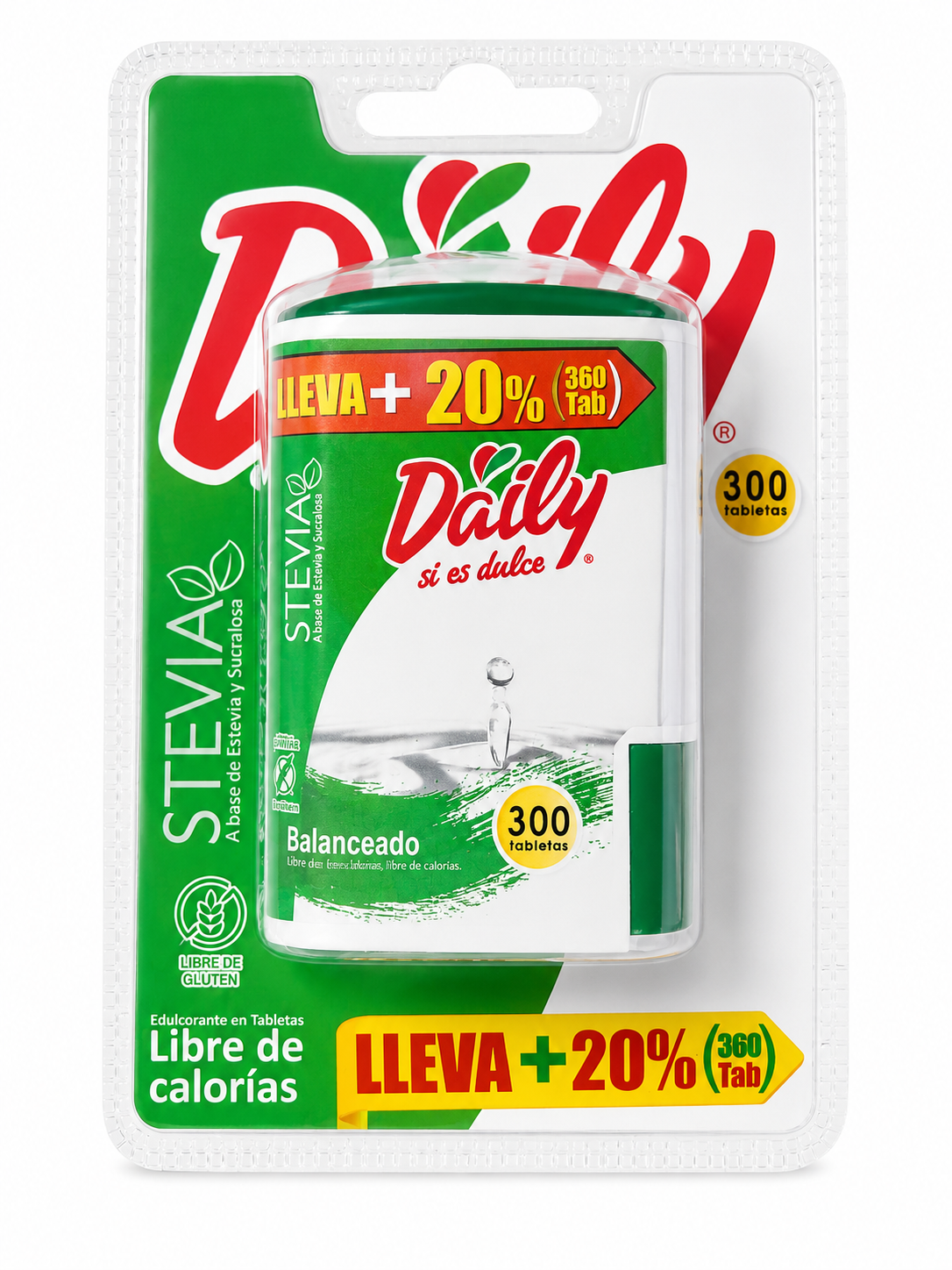 Daily stevia en tabletas 360 unidades