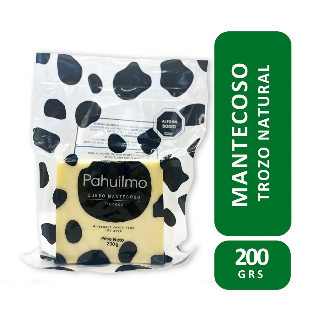 Queso mantecoso Pahuilmo chileno 200g. Queso fresco cremoso.
