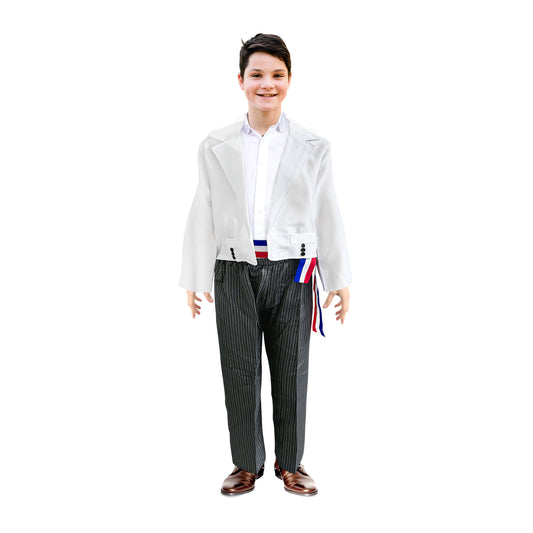 Traje de huaso elegante Blanco para niños - 3 piezas