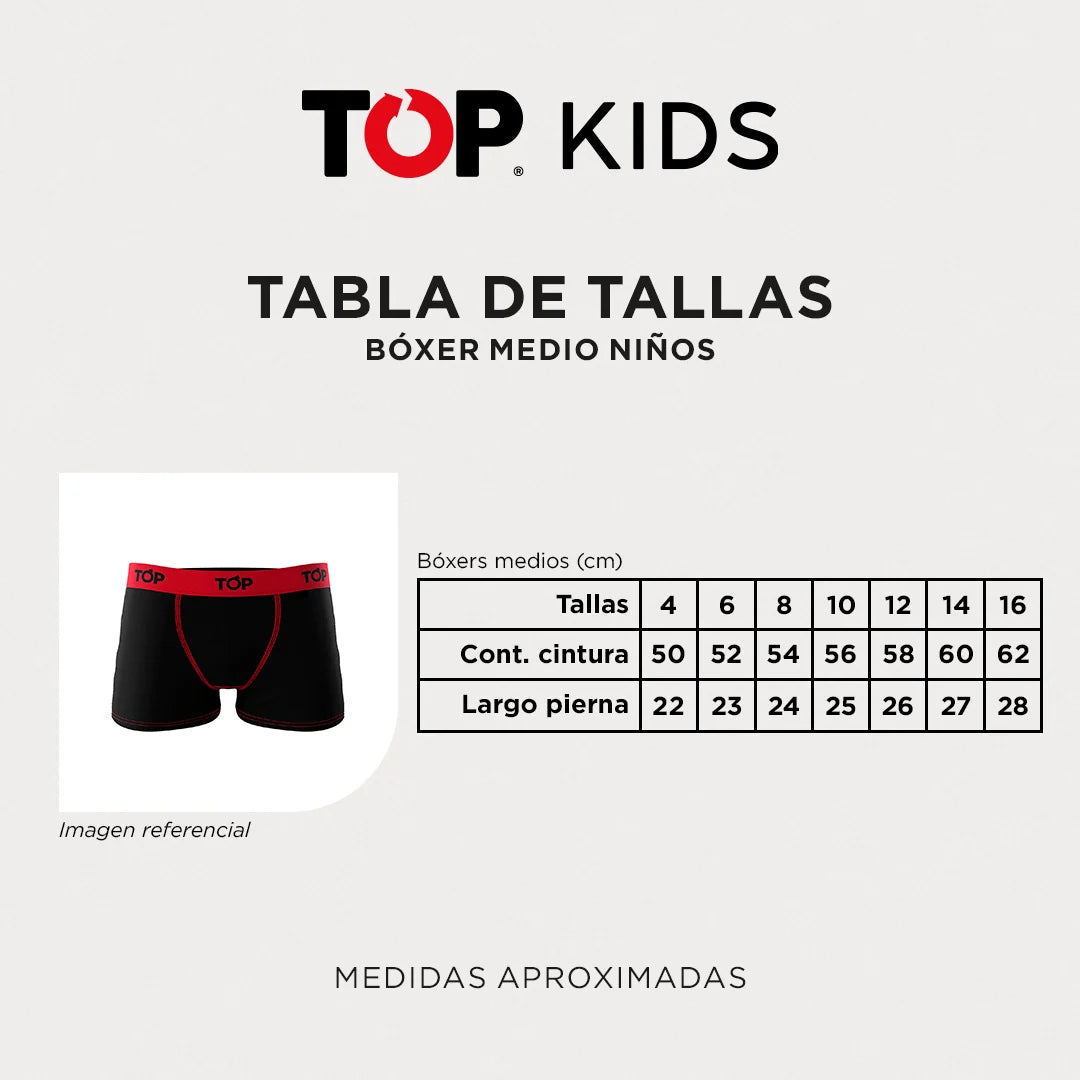 Pack de 4 Boxer Niños Colo Colo - Algodon - Marca Top
