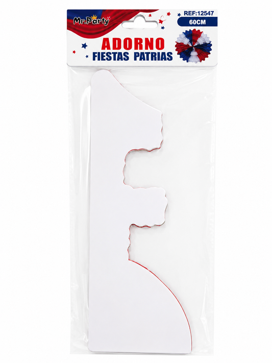 Adorno Colgante Fiestas Patrias Chile 60 cm – Decoración Tricolor Rojo, Blanco y Azul