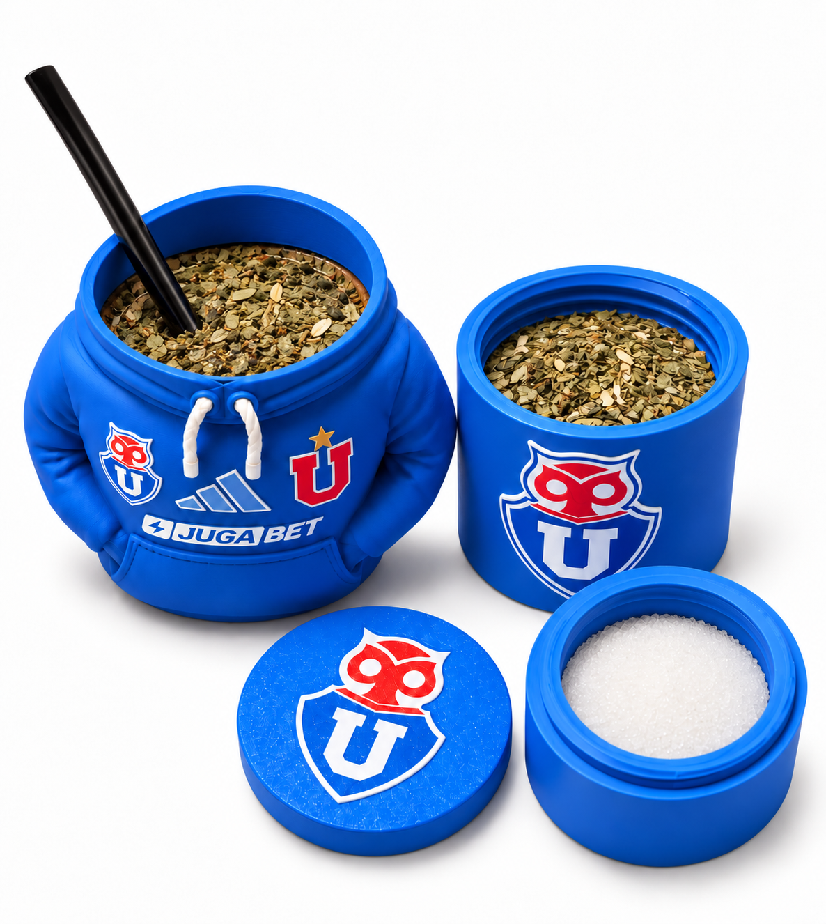 Set Matero Universidad de Chile + Dispensadores para Yerba y Azúcar