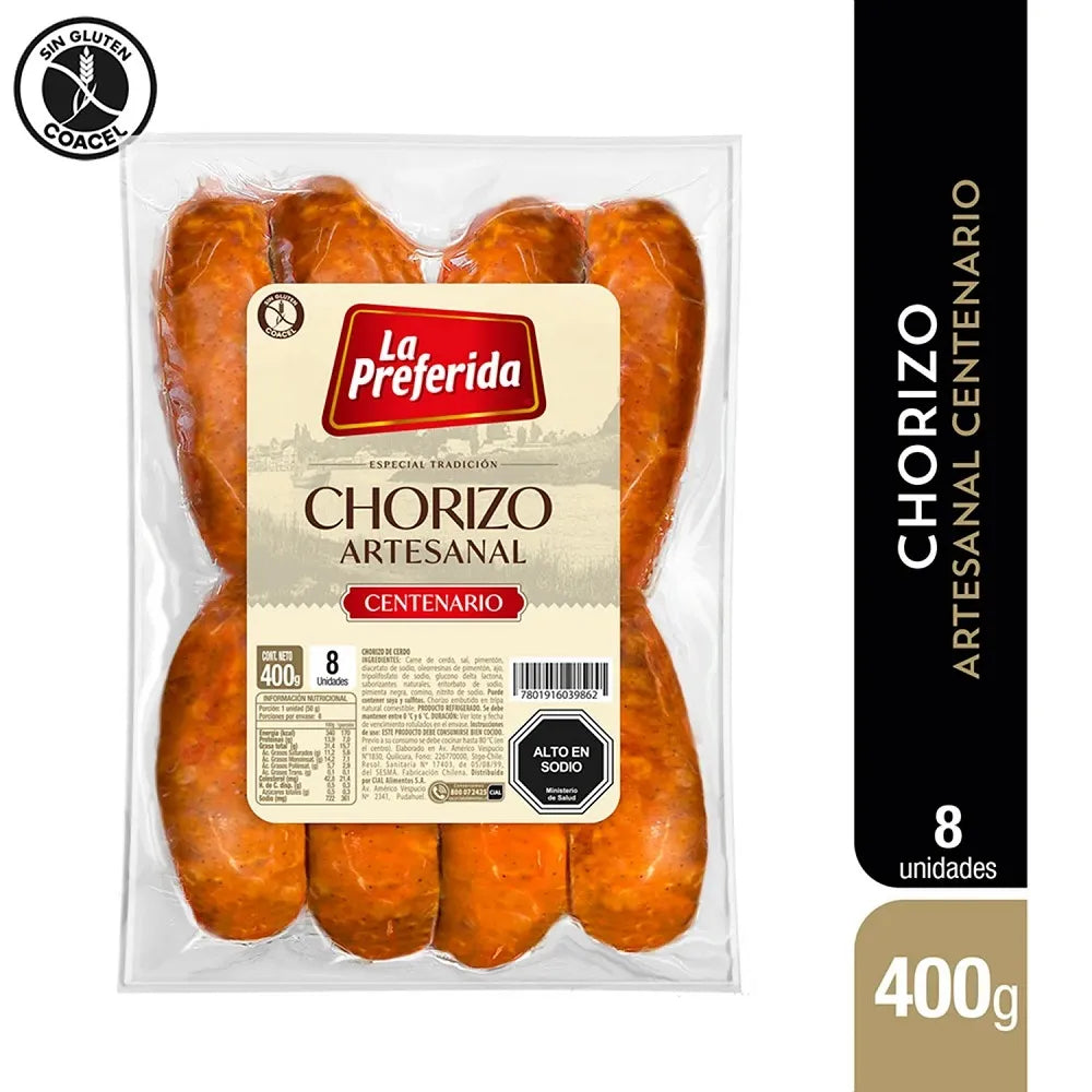 Chorizo artesanal la preferida 400g