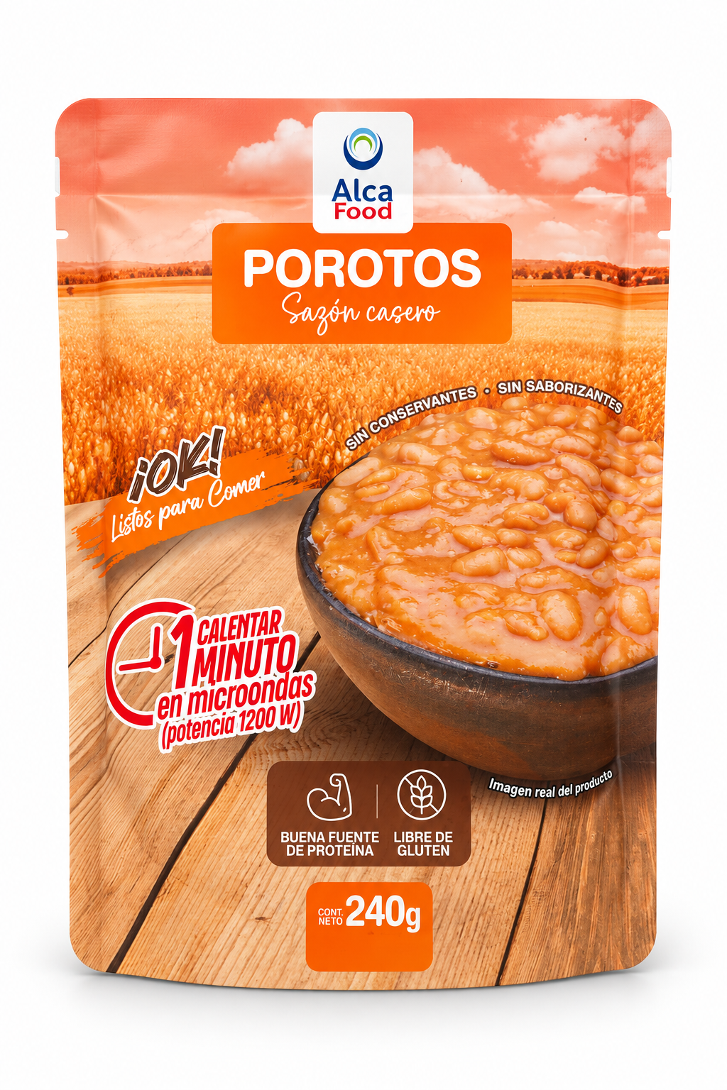Porotos Alca Food Sazón Casero 240 g – Listos para Comer, Sin Gluten