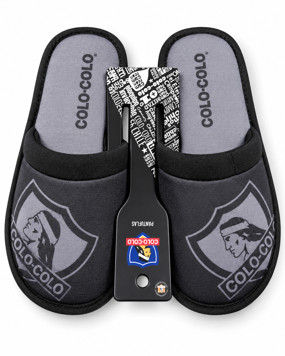 Pantuflas Colo Colo para Adultos – Diseño con Escudo del Club – Cómodas y Livianas – Regalo para Hinchas del Fútbol Chileno