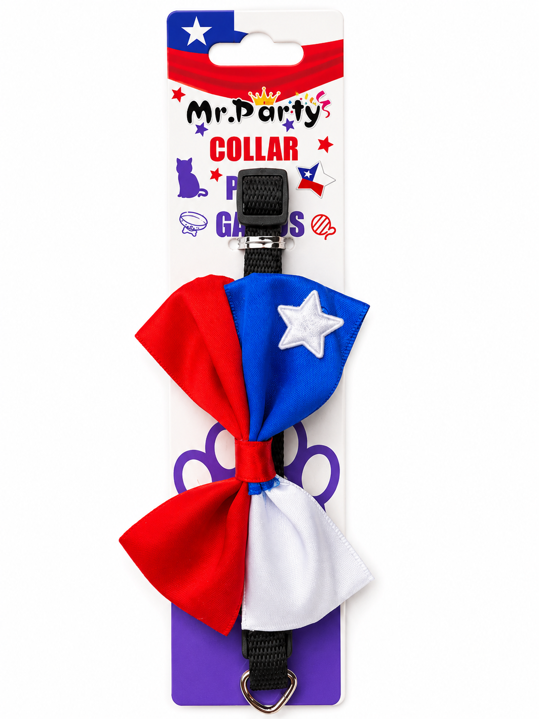 Collar para Gatos con Humita Bandera de Chile | Ajustable para Fiestas Patrias | 18 de Septiembre