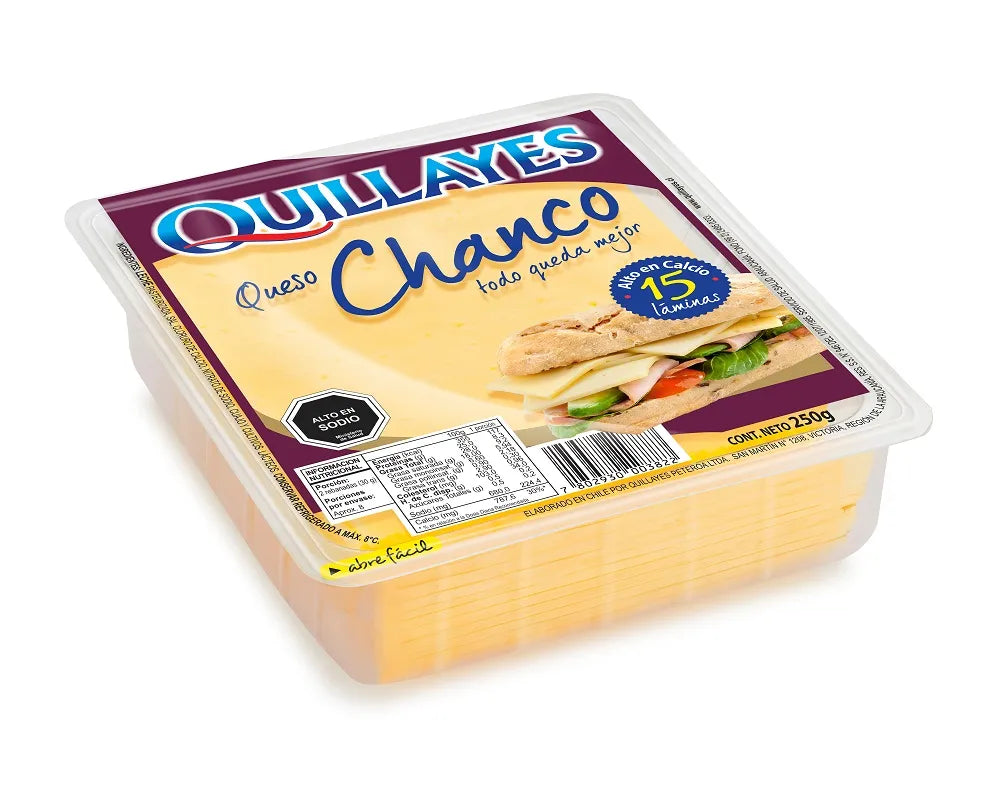 Queso Chanco Quillayes, laminado - Chilena Cossas