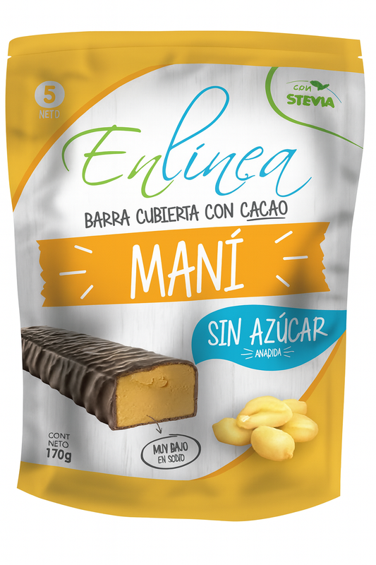 Barra de maní cubierta con cacao En línea 170g