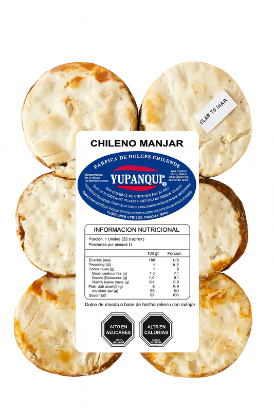 Alfajores o chileno de manjar 8 unidades