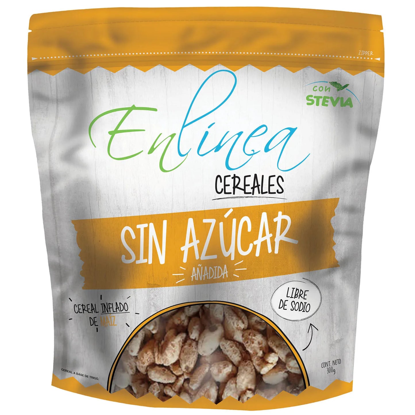 Cereal inflado de maíz, En línea sin azúcar. 300g