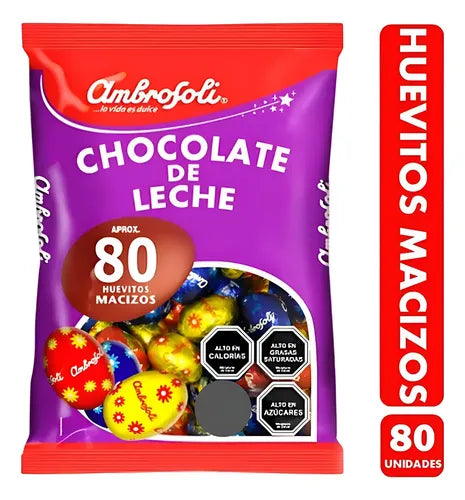 Huevitos de chocolate Ambrosoli - 80 unidades 672g