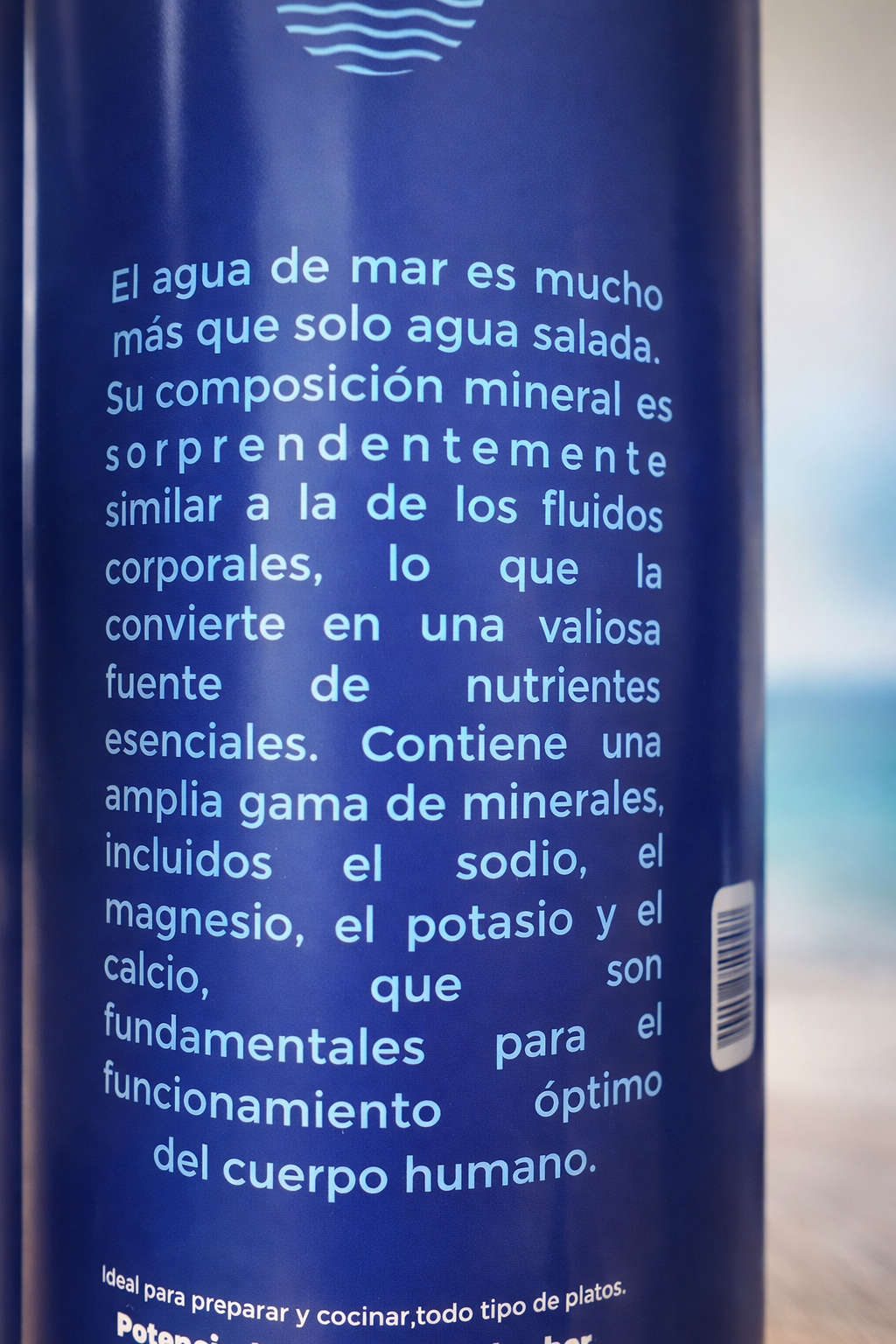 Agua de Mar Natural 1 Litro | Rica en Minerales | Uso Culinario y Nutricional