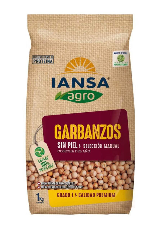 Garbanzos sin piel Iansa 1 kilo