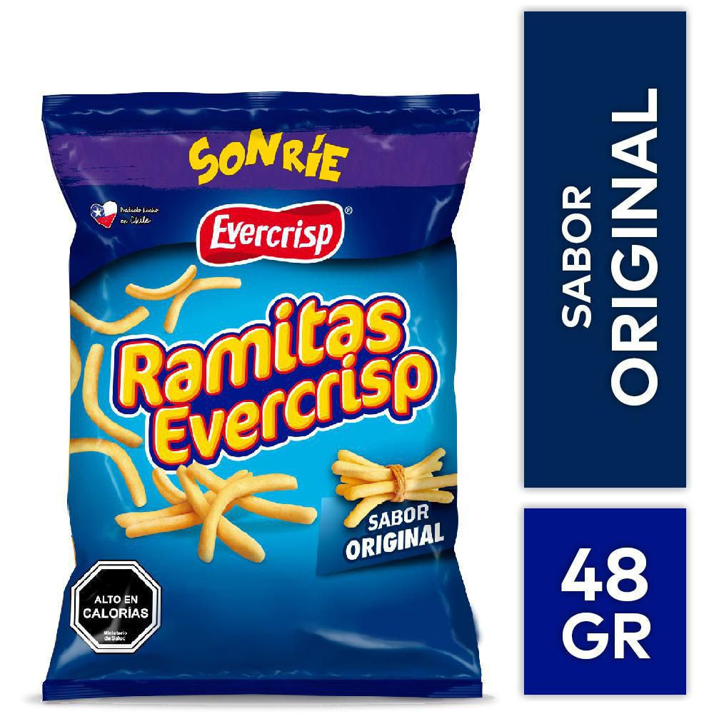 Ramitas Saladas Evercrisp 48 gr originales de Chile, snack crujiente y salado.