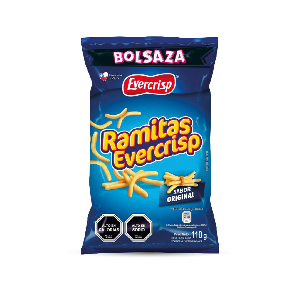Ramitas Saladas Evercrisp 110 gr originales de Chile, snack crujiente y salado.