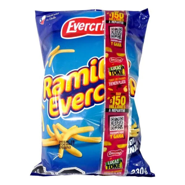 Ramitas Saladas Evercrisp 230 gr originales de Chile, snack crujiente y salado.