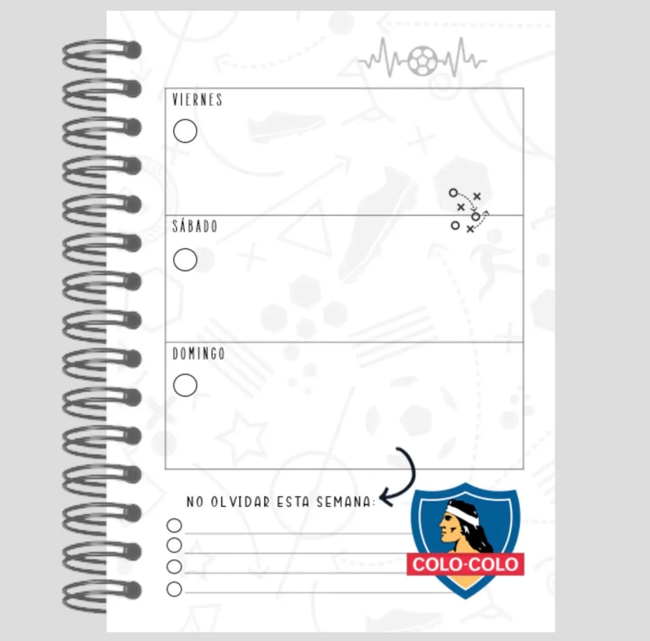 Agenda Colo Colo con planificador semanal