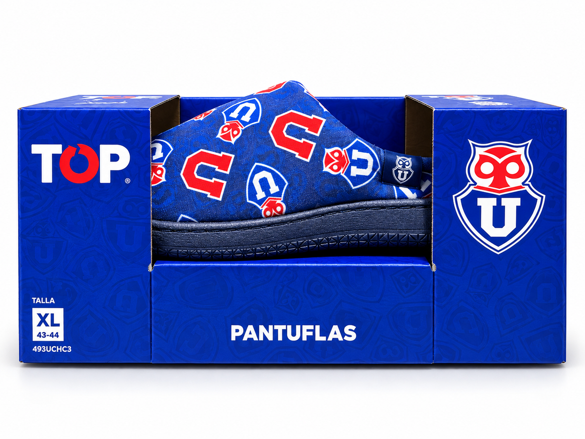 Pantuflas Universidad de Chile TOP Talla XL 43–44 – Diseño Azul