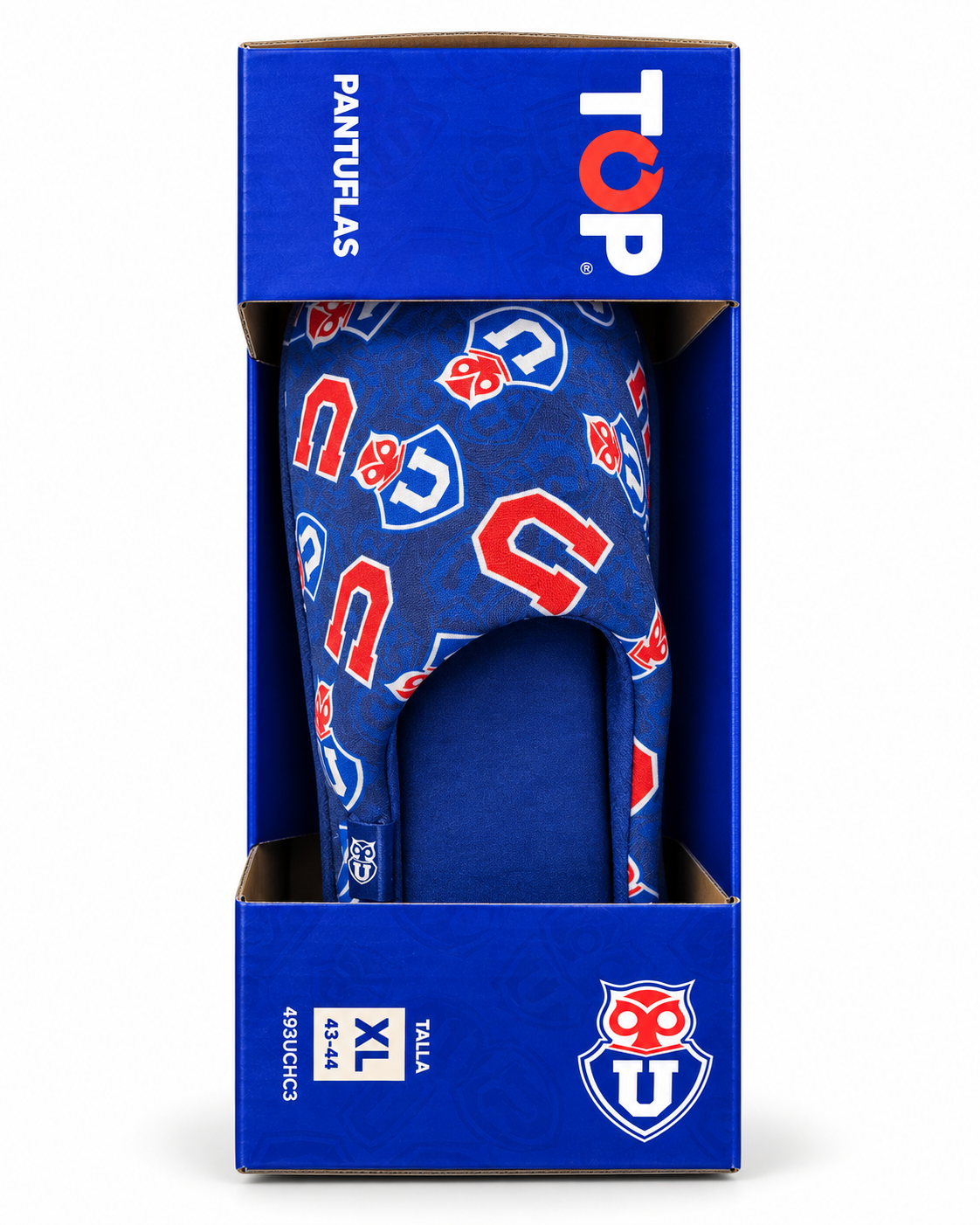Pantuflas Universidad de Chile TOP Talla XL 43–44 – Diseño Azul
