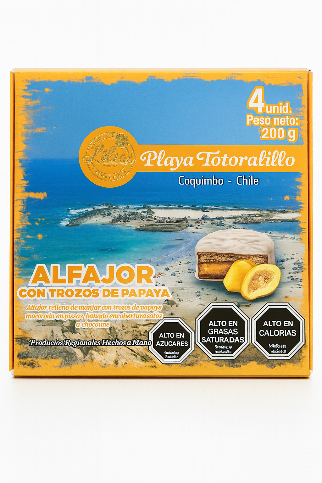 Alfajores pack 4 unidades Lili’s 200g - diseños de lugares de Chile